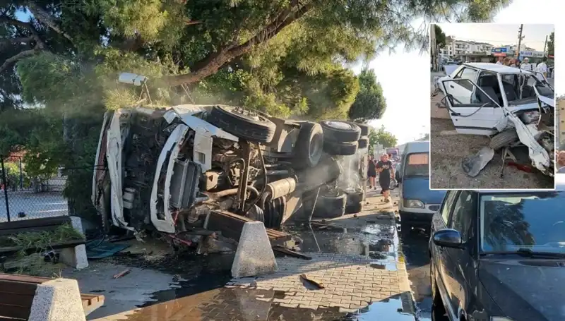 Freni Patlayan Kamyonun Trafikteki Dehşeti: Otomobillere Çarptı