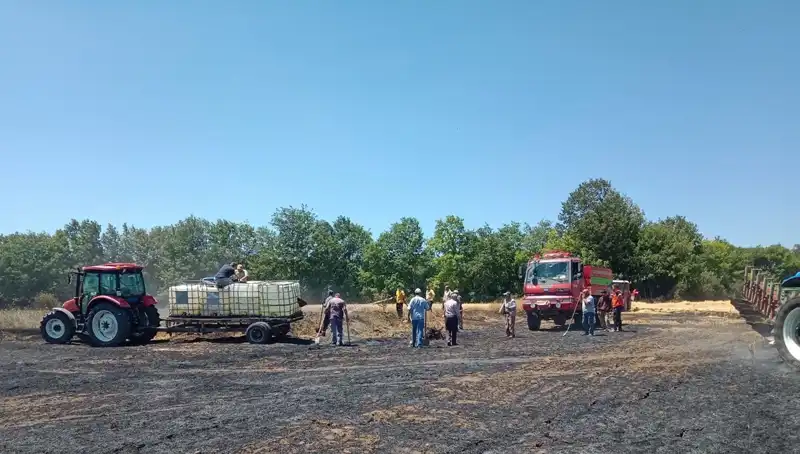Buğday Tarlasında Çıkan Yangın 10 Dönümlük Alanı Kül Etti